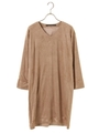 ・スエードワンピース/ベージュ