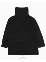 loop yarn turtleneck pullover/BLACK
