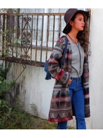 【anap mimpi】ネイティヴ柄ノーカラーガウン/RD