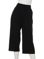 センタープレスワイドクロップドパンツ/ブラック