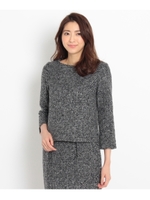 ウール混メランジカットソー/ブラック(419)