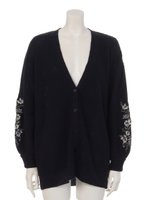 【chille anap】袖刺繍BIGニットカーディガン/NVY