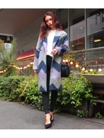 【chille anap】マルチカラーギザギザコート/BK