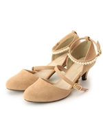 パールストラップパンプス/ベージュ(052)