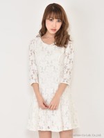 フレアレースワンピース/オフホワイト