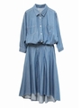 ルーズシャツドッキングワンピース/ミディアム