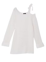 One shoulder KNIT OP/WHT