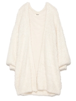 シャギーロングカーディガン/WHT