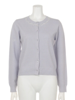 ビジュー調カーディガン/ブラック