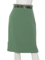 ベルト付サイドスリットスカート/グリーン