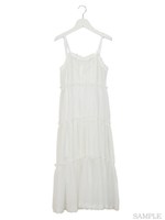 メッシュティアードワンピ/ホワイト