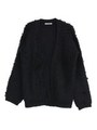 モヘアループニットカーディガン/ブラック