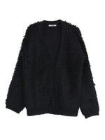 モヘアループニットカーディガン/ブラック