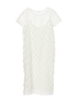 カットジャカード キャミワンピースSET/ホワイト