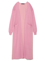 後身頃シフォンロングカーディガン/NVY