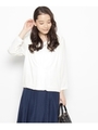 八分袖Vネックプルオーバーブラウス/アイボリー(004)