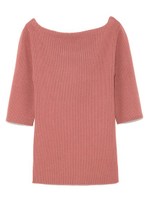 バックリボンリブニットプルオーバー/BORDER