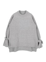 リボンスリットスリーブニットプルオーバー/ネイビー