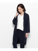 衿付きニットカーディガン/ブルー系(095)