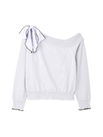 《EDIT COLOGNE》サイドリボンオフショルニット/ベージュ(040)