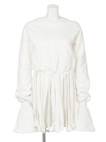 りぼんフリンジスウェットトップ/RED