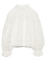 オーガンジーレースブラウス/WHT