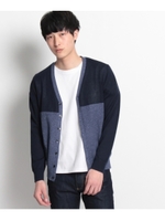 バイカラーニットカーディガン/グレー(512)