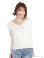 編み地変化リブニット/グレー