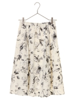 P.フラワーオーガンジーフレアスカート/ネイビー