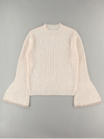 ・ベルスリーブニットプルオーバー/ピンク