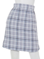 チェックツイードタイトスカート/ベージュ