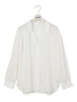 ボリュームスリーブスキッパーブラウス/ブラック