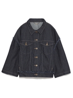 袖フレアGジャン/DBLU