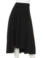 【Sov.】イレギュラーヘムミモレニットスカート/ブラック