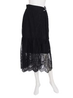 ベルト付レースSK(ホワイト、ブラック)/ブラック