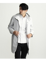 綿麻コーティングスタンドフーテッドコート/ライトグレー(011)