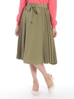 サイドプリーツミモレSK 3/カーキ