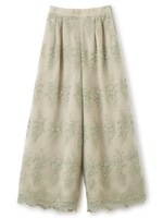 フラワーオーガンジーレースパンツ/カーキ