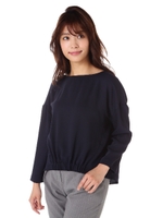 とろみセットアップブラウス/ネイビー(120)