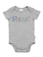 ダイナソーワンポイント baby ロンパース/GRY