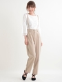 脇ラインテーパードパンツ/アイボリー