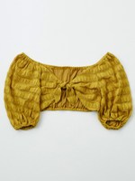 フロントリボンレーシィトップ/YELLOW