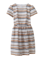 リングマルチボーダーフィット＆フレアワンピース/ベージュ