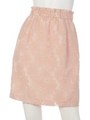 花柄カットジャガードコクーンスカート/ピンク