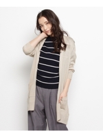 編み地切り替えロングニットカーディガン/ライトベージュ(051)