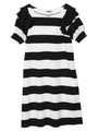 RUFFLE STRIPED DRESS/ブラック