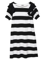 RUFFLE STRIPED DRESS/ブラック