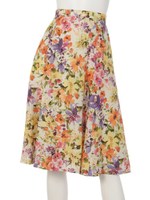 ボタニカルフラワープリントフレアスカート/ネイビー