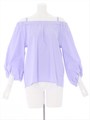 綿ブロードオフショルブラウス/ラベンダー
