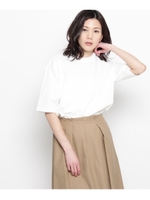 ストレッチクルーネックカットソー/ホワイト(001)